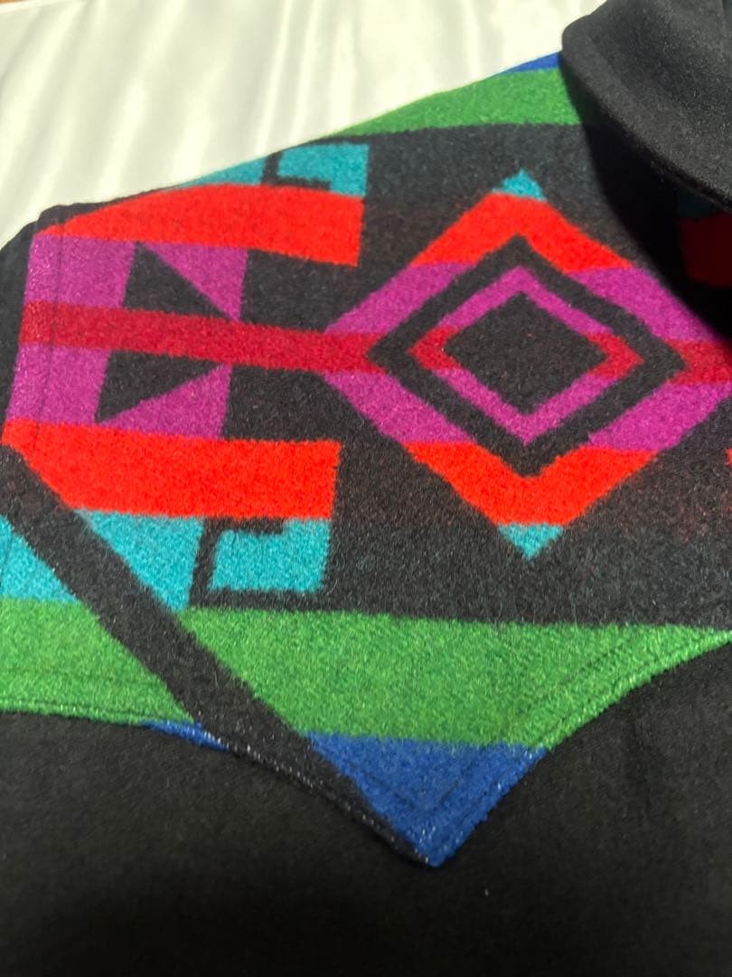 Pendleton USA Wool Jacket Black Native Geometric … - image 4