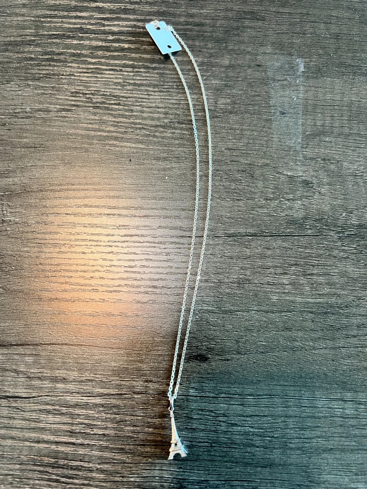 Commelin Fabrique de Bijouterie Sterling Silver Eiffel Tower Pendant Necklace - Image 2 of 4