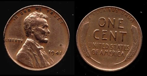 💰  SALE! 1941 P Lincoln Penny, 1 cent, Wheat Reverse, Fine, Free shipping