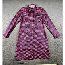 Tommy Hilfiger Womens Navy Blue Red Floral Poppy Button Front Shirt Dress S