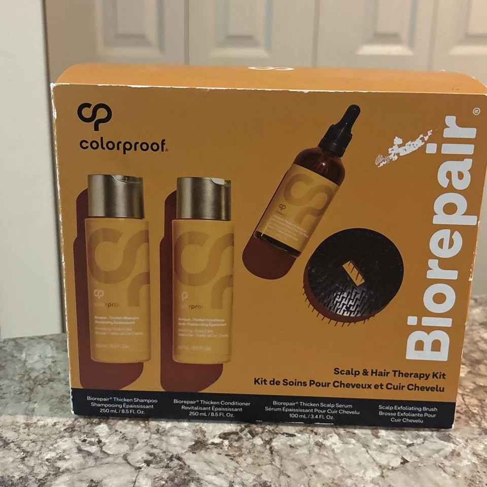 Kit de terapia de cuero cabelludo y cabello biorepair a prueba de color champú acondicionador cepillo de suero Foto 2 de 4