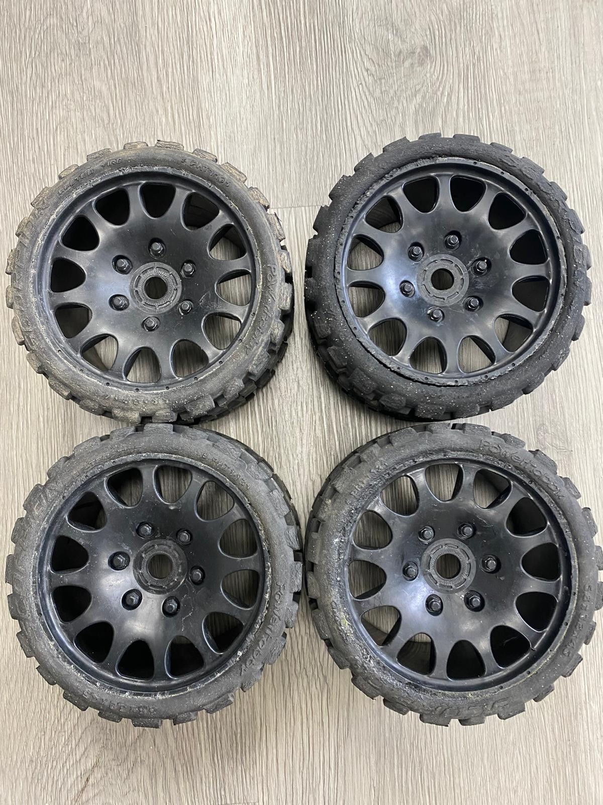 (#4) Powerhobby Raptor Belted Monster Truck Tires / Wheels w 17mm Hex ...