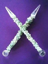 AQUAMARINE WAND  With Silver and Quartz Point, Chakra Wand, Crystal Wand
