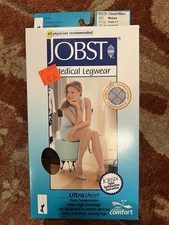 NEW Jobst Ulta Sheer Firm Compression Knee High Classic Black MEDIUM 20-30 mmHg