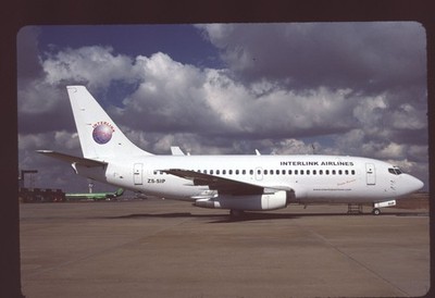 Orig 35mm airline slide Interlink Airlines 737-230 ZS-SIP