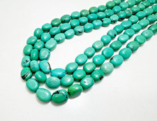 Natural Blue Arizona Turquoise Smooth Nugget Pebble Gemstone Beads PGS255
