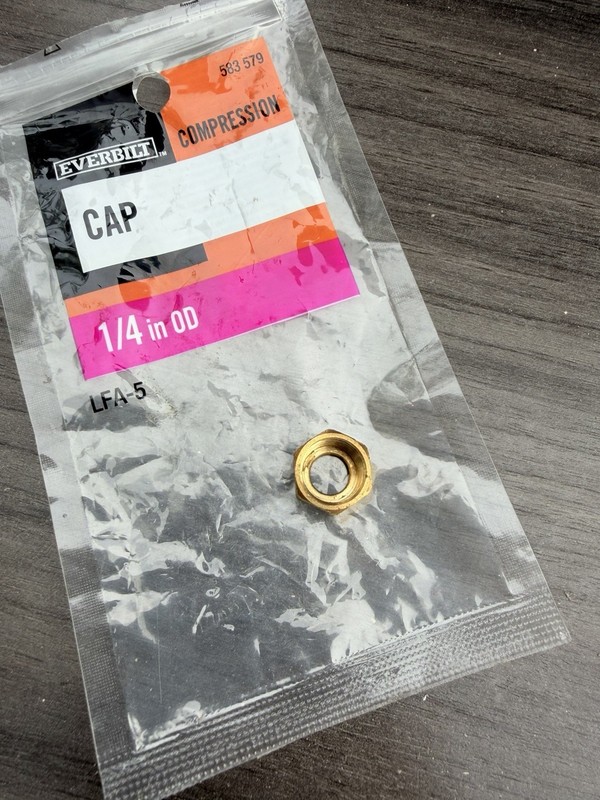 Everbilt 1/4 in OD Brass Compression Cap, Unfinished Round, 1-Pack LFA-5