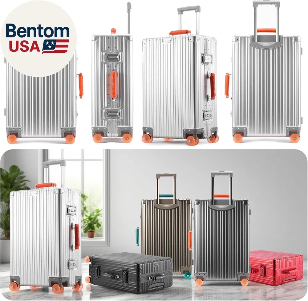 22X14X9 Inch Zipperless Cabin Suitcase, 22 Inch 100% All Aluminum