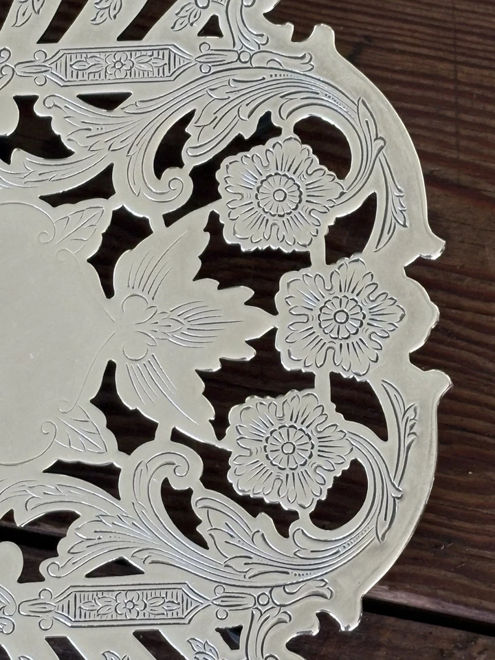 Remache de placa de plata Wallace vintage 6,25" patas #7321 Foto 2 de 4