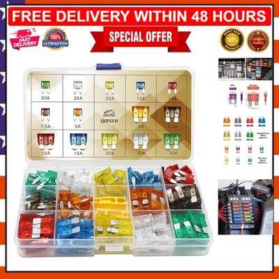 40-Piece Automotive Fuse Kit - Standard & Mini Assortment for All Vehicles