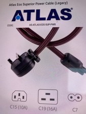 Atlas EOS Superior UK Mains Power Cable (Legacy) 1M UK Plug
