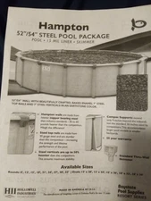 Hampton doughboy pool 8 foot by 52in round steel  frame with liner