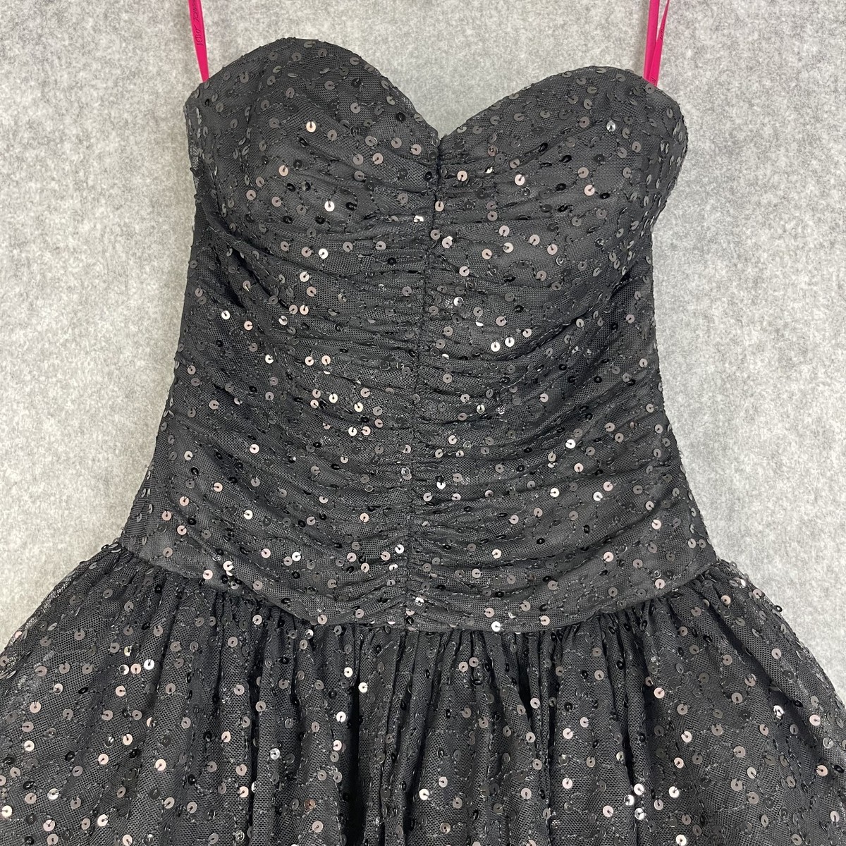 Betsey Johnson Dress Womens Black Strapless Sequin Tulle Whimsigoth  Fairygoth | eBay