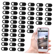 50 Pcs Webcam Cover Slide, 0.023 Inch Ultra-Thin Universal Laptop Camera Black