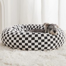 Donut Dog Bed for Small Dogs, Round Cat Beds for Indoor Cats, Calming Pet Bed...