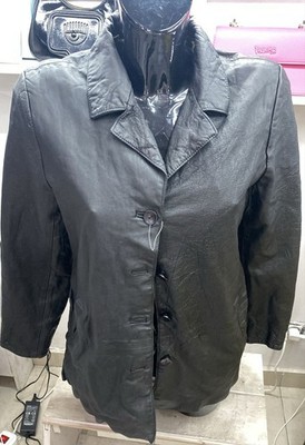 Jacke Mantel BARISAL Echtleder Damen Farbe Schwarz Gr. 38 Code AE49