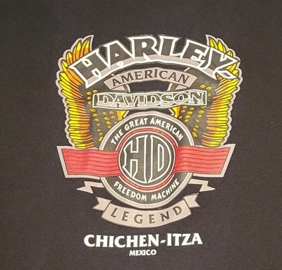 Harley Davidson Motorcycles T-Shirt Men s XL Legend Chichen-Itza Mexico Black