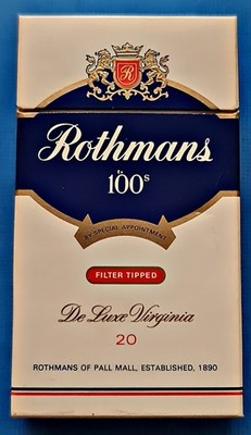 how much is a packet of 20 rothmans cigarettes VINTAGE UNITED KINGDOM ROTHMANS 100 S CIGARETTE PACKET TOBACCO EMPTY BOX