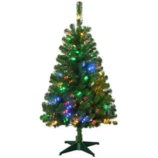 HOMCOM 4ft Tall Prelit Artificial Christmas Tree Holiday Dcor w/208 Branches,10