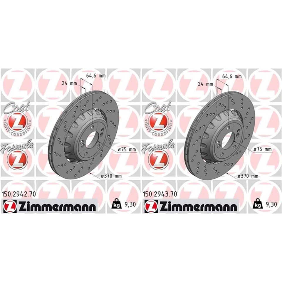 Zimmermann Disque de frein pour BMW 3 Limousine (f30 F80) 2 Coupe (f22 F87)
