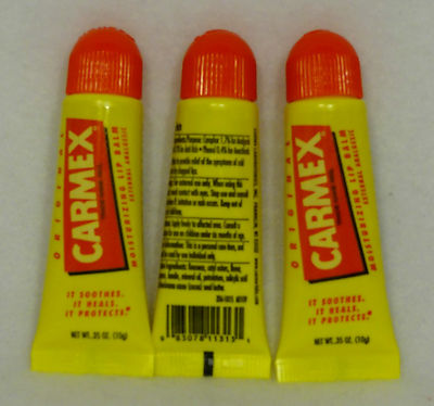 3 Tubes Carmex ORIGINAL Moisturizig Lip Balm SPF 15 Sunscreen 