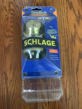 New Schlage Deadbolt Keyed 2 Sides Lock Set Shiny Bright Brass Model P513-563