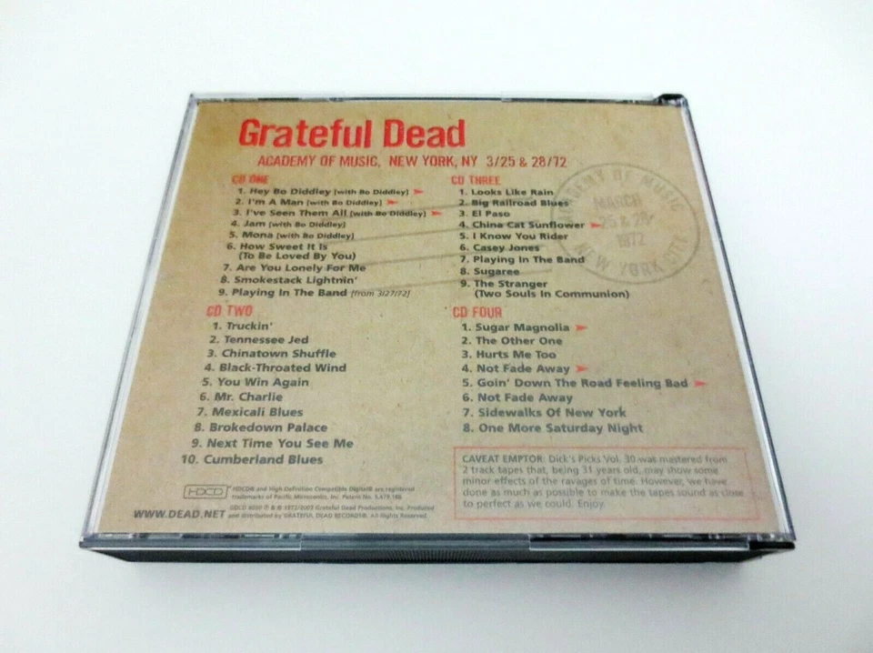 Grateful Dead Dick's Picks 30 Thirty Academy Of Music 1972 NYC 3/25 & 28/72 4 CD - Image 2 of 4