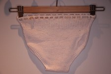 Vintage baby diaper pants hand knitted beige cotton 26.5 cm attic find as sample
