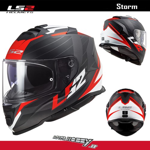 CASCO INTEGRALE STRADA LS2 FF800 STORM NERVE BLACK MATT RED TAGLIA XL | eBay