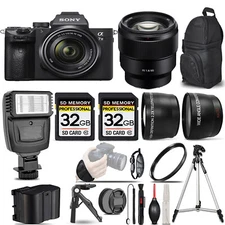 Sony a7 III  Camera +28-70mm Lens +85mm f/1.8 Lens +Flash +64GB+ UV Filter- Kit