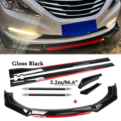 Front Bumper Rear Lip Spoiler Splitter Body Kit+Side Skirt For Hyundai Sonata