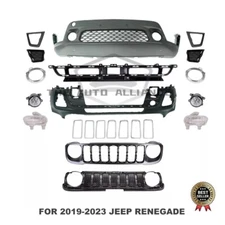 For 2019-2023 Jeep Renegade Front Bumper Cover Kit W/Fog Lights &Grille