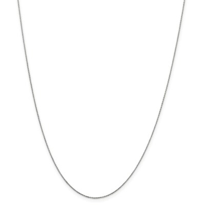 Echte 14K Weißgold 0,6 mm diamantgeschliffene runde offene Gliederkabelkette; 22 Zoll
