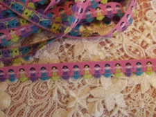 4 Yds 1/2" W.  Pink Hawaiian Hula girl skirt fringe trim $7.50
