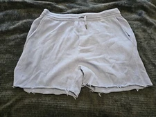 SER.O.YA NEW Blue Drawstring Raw Hem Sweat Shorts SZ 2XL (W34×L4)