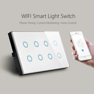 8 Gang Tuya Smart WIFI Light Switch Works for Alexa Google Home Smart Life