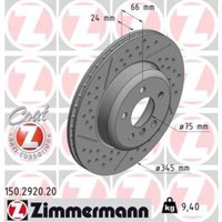 Zimmermann 2X Bremsscheibe Hinten Ø345 Mm FüR BMW 3Er Touring F31 320D 318D 4