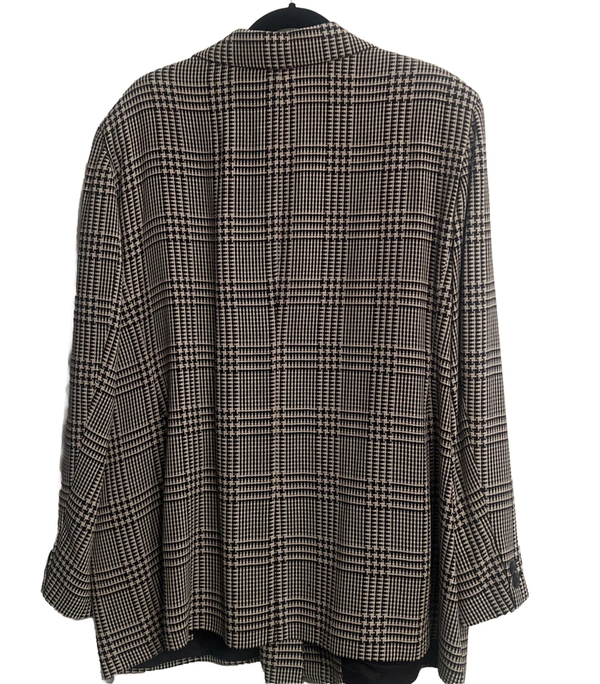 Emanuel Ungard Women’s Blazer Plaid Black And White Size 22 NWT - Image 2 of 4
