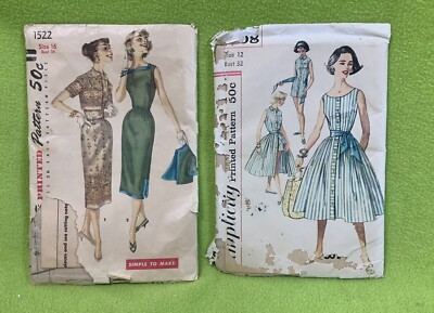 Lot of 2 Vintage 1950s/60 s Simplicity Patterns
