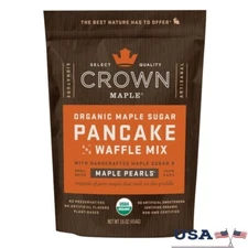 Organic Maple Sugar Pancake Waffle Mix Small Batch Maple Pearls Vegan 16 Oz New