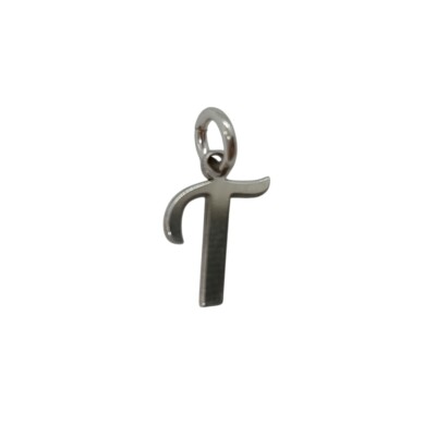 Handmade Sterling Silver Pendant Charm Letter T Solid Hallmarked 925 Nickel Free