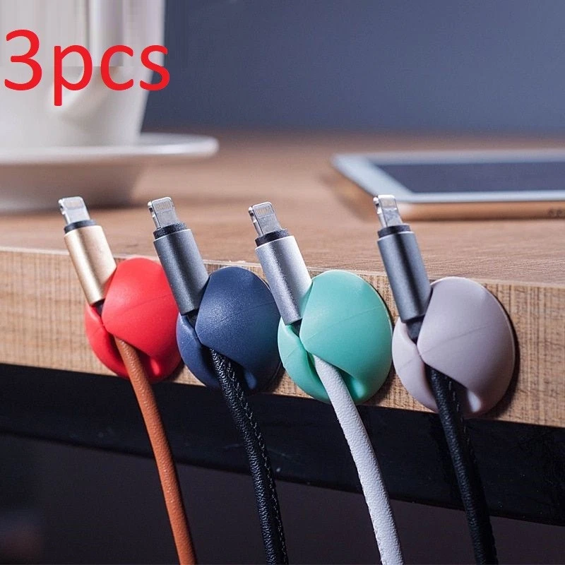 3pcs! Self-adhesive Wire Tie Cable Cord Wire Line Organizer