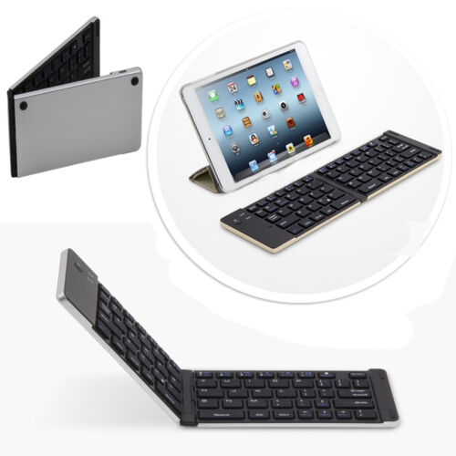 Faltbahre Bluetooth keyboard Tastatur Samsung Galaxy Tab A 10.1 - F66 Silber - Bild 1 von 9