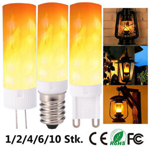 LED E14 E12 Licht Fackel Feuer Lampe Flammen Effekt Glühbirne Flacker Birne 5W
