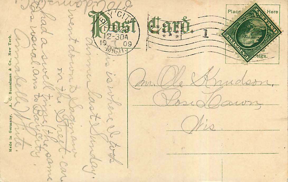 Postcard Bancroft House Hotel, Saginaw, Michigan used in 1909 eBay