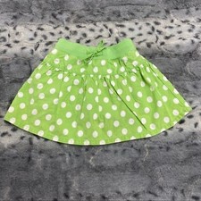 Mini Boden size 12-18 m skirt green with white polkas Polyester Elastic waist