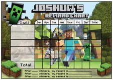 Personalised Good Behaviour Reward Chart Reusable Kids Boys Girls FREE Stickers