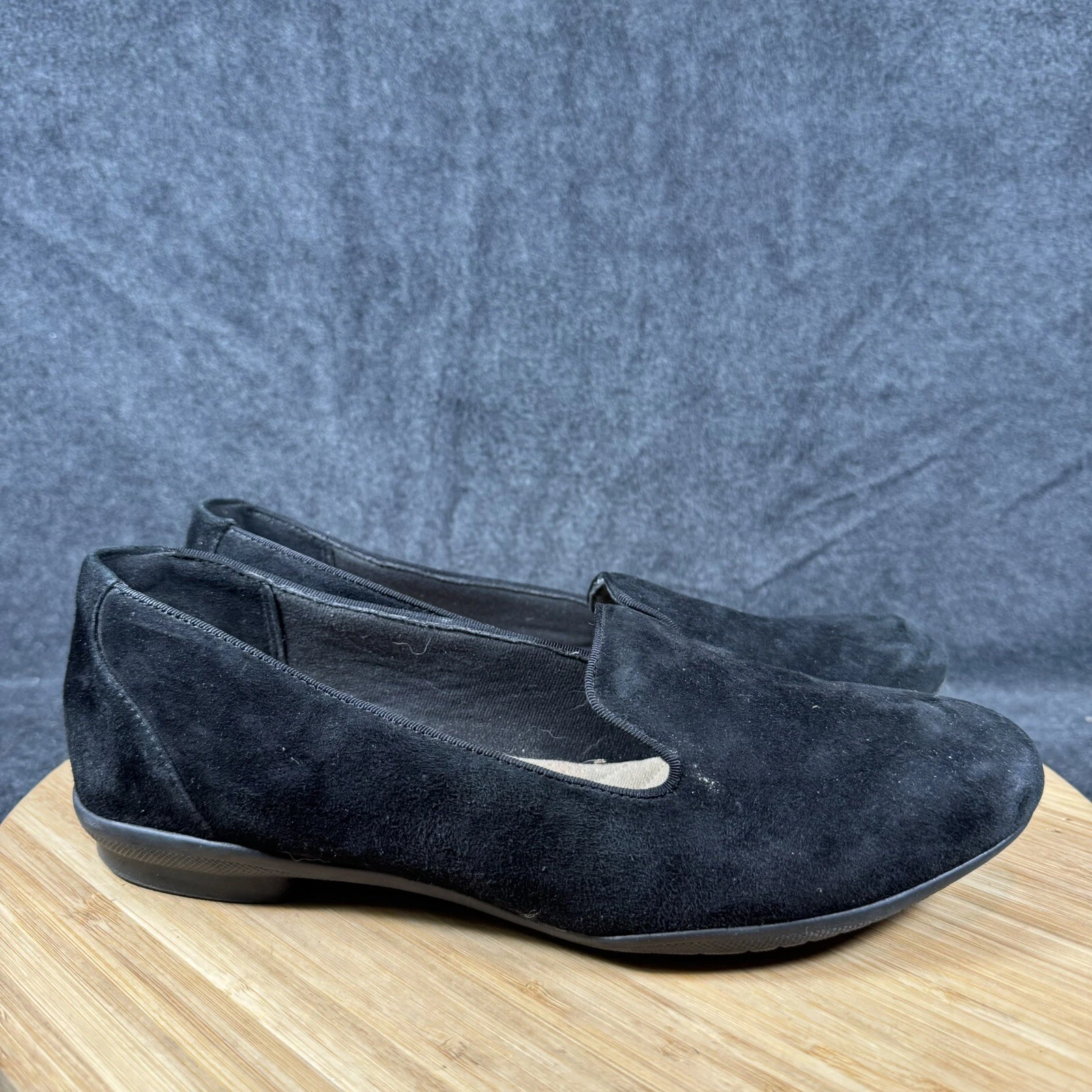 Mocassino donna Collection by Clarks nero scamosciato largo 8