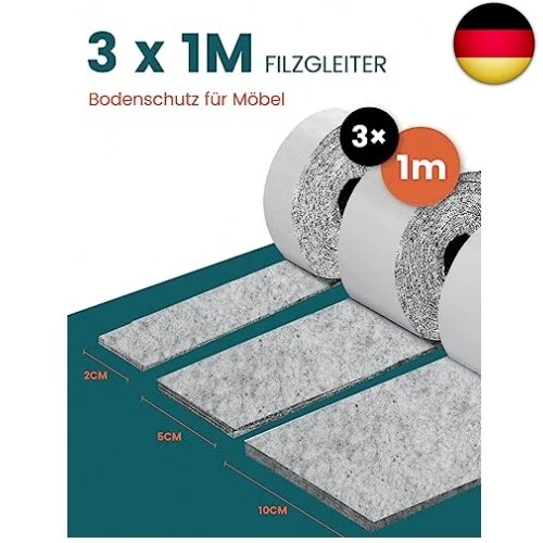 shinfly Filzgleiter Selbstklebend 4mm Dicker, Filz Selbstklebend - Bild 2 von 7