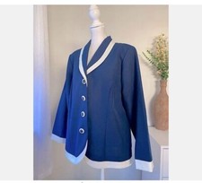 ROAMAN'S FANTASTIC VINTAGE BLAZER JACKET 20W  ROYAL BLUE  WHITE